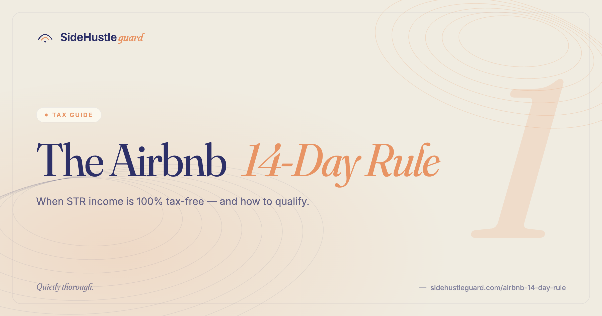 Airbnb 14-day rule guide — §280A(g), Augusta Rule, rental day counting