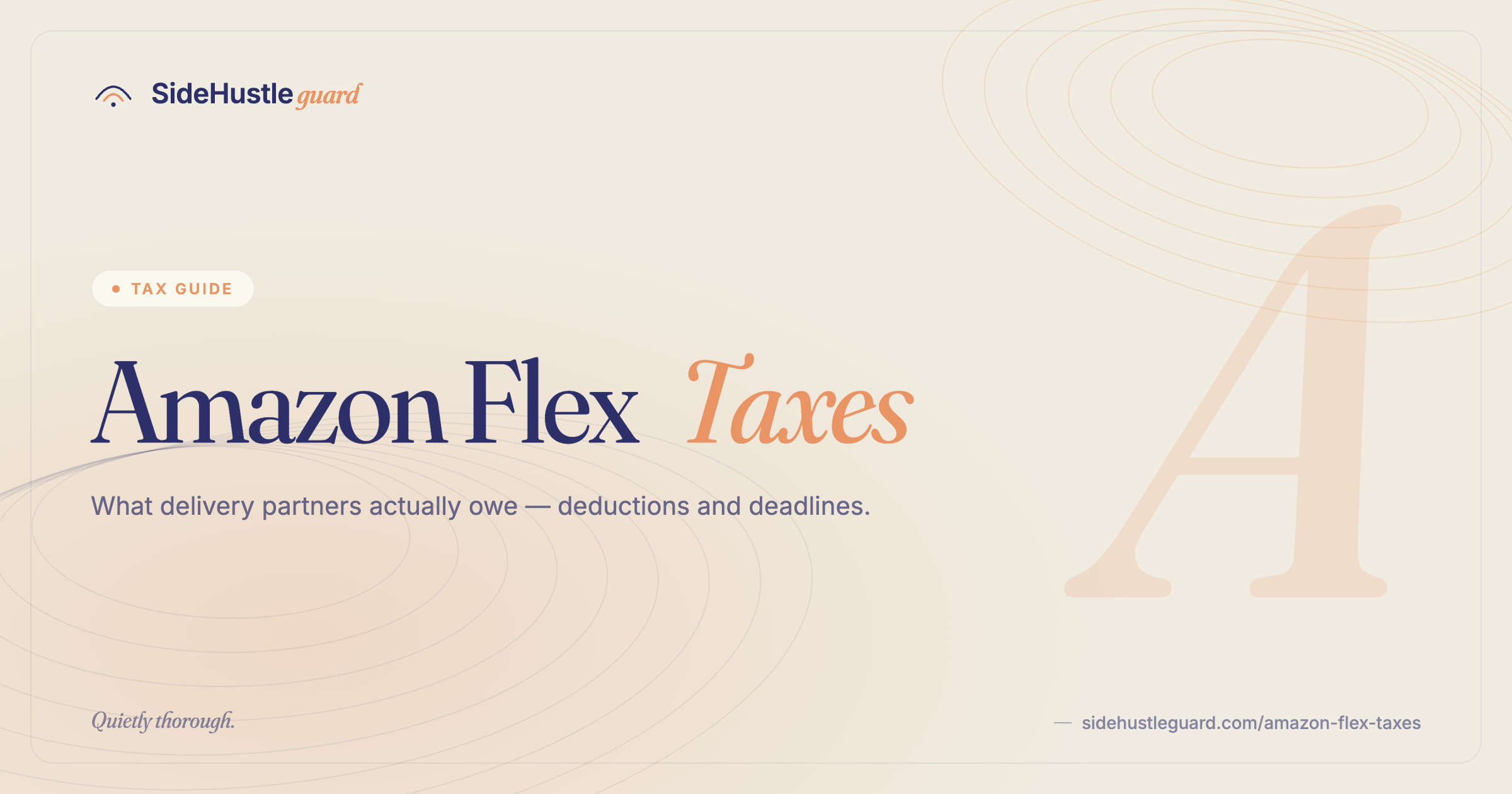Amazon Flex taxes — delivery mileage, 1099-NEC, and quarterly payments