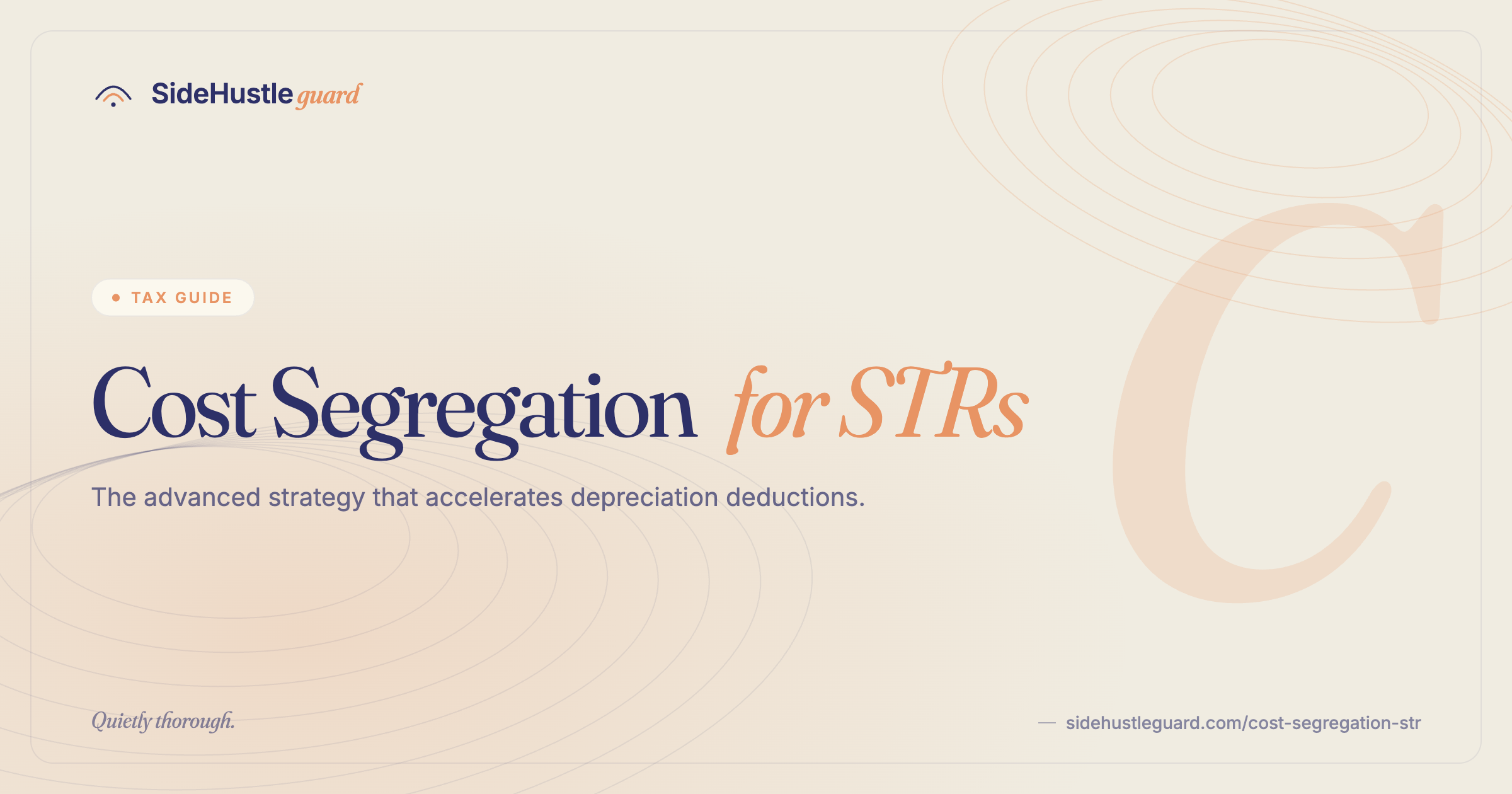 Cost segregation for short-term rentals — accelerated depreciation explained