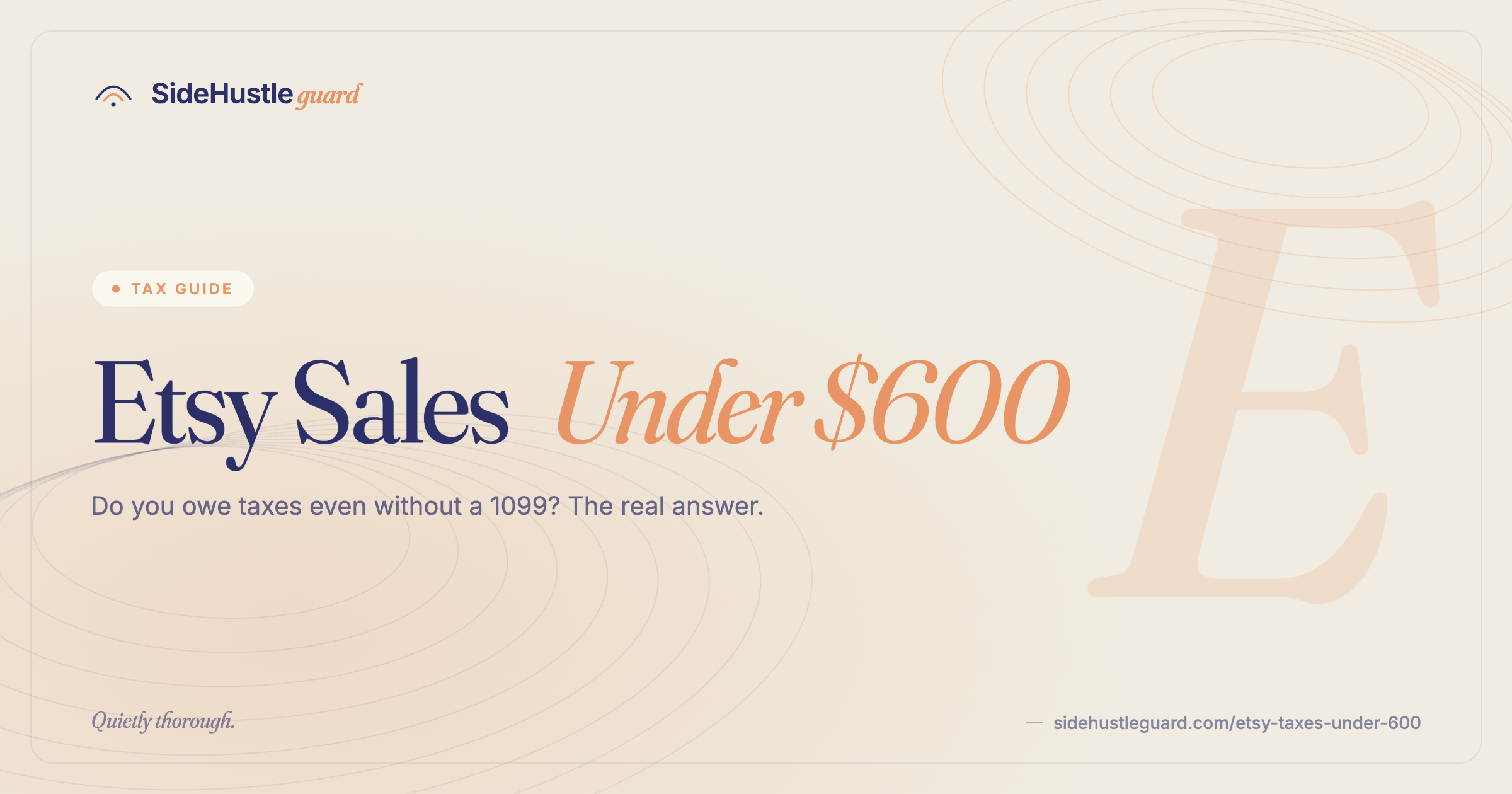 Etsy taxes under $600 — under the 1099-K threshold but you still owe taxes