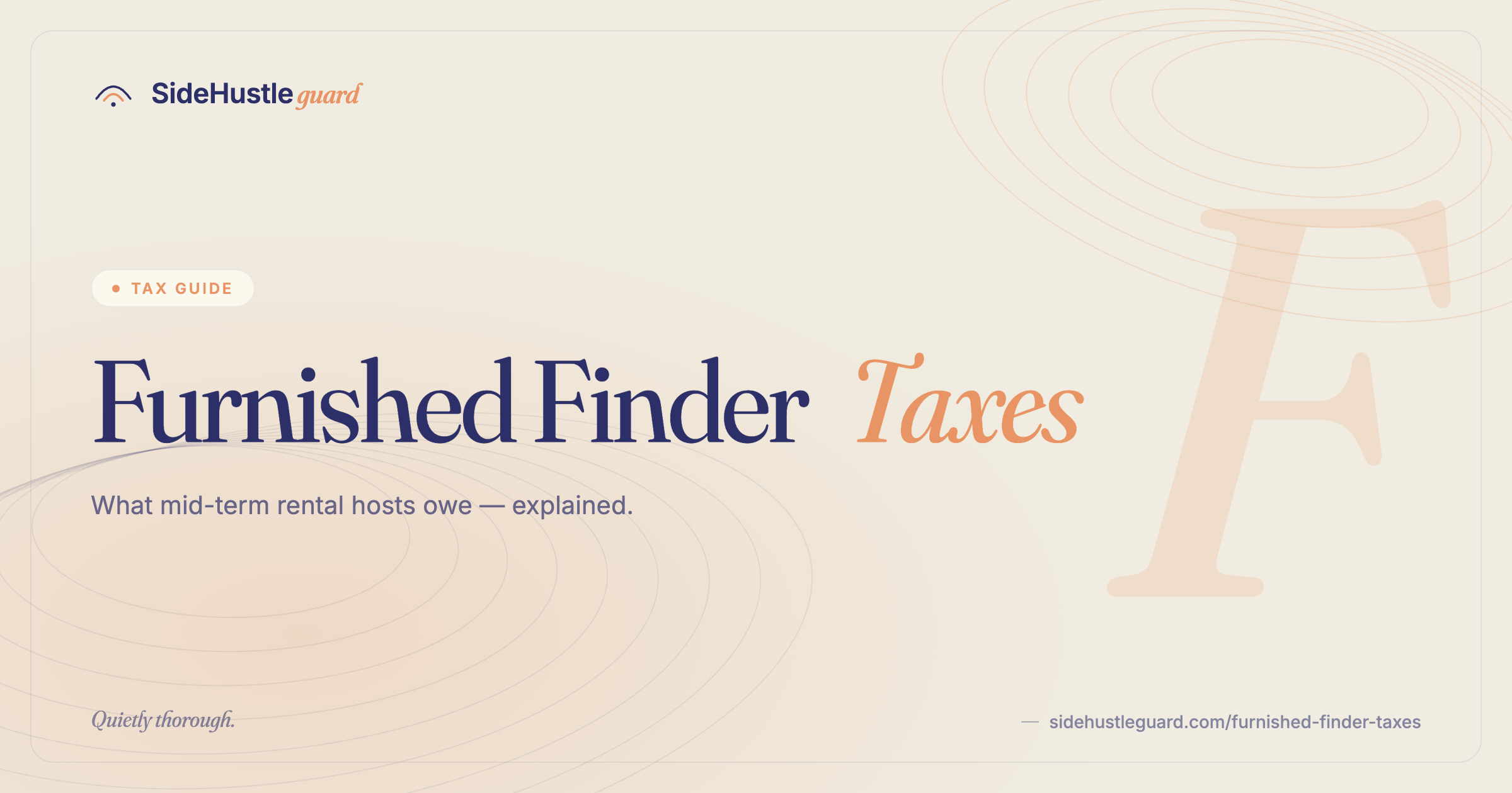 Furnished Finder host tax guide — mid-term rentals, Schedule E, travel nurse tenants