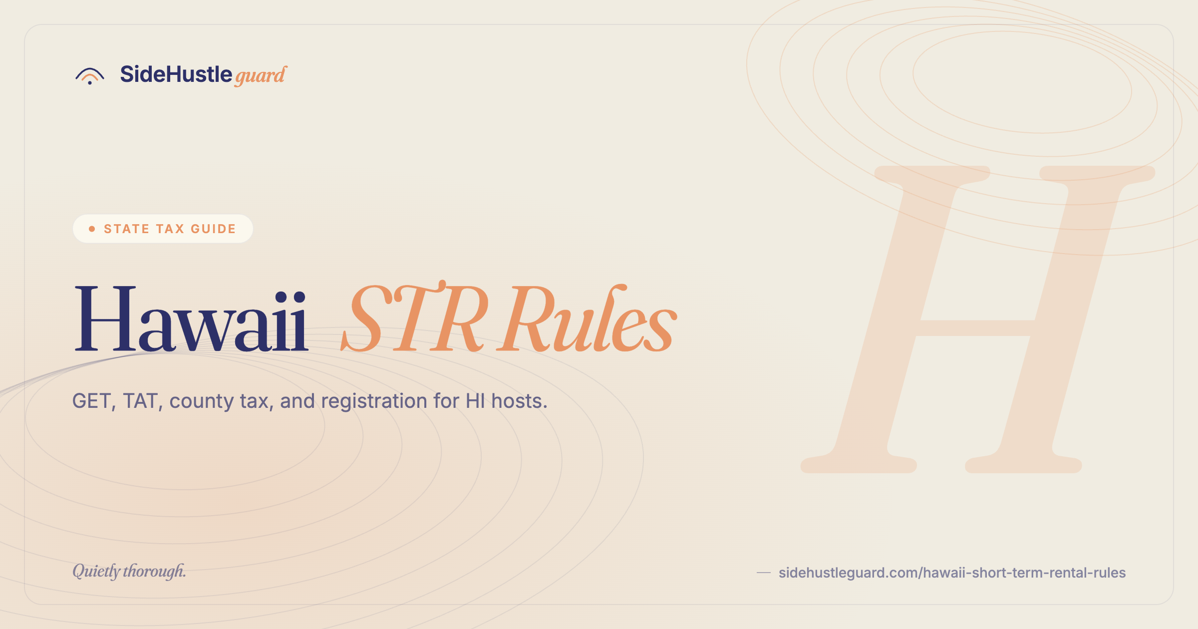 Hawaii short-term rental rules — TAT, GET, county surcharges, and island restrictions