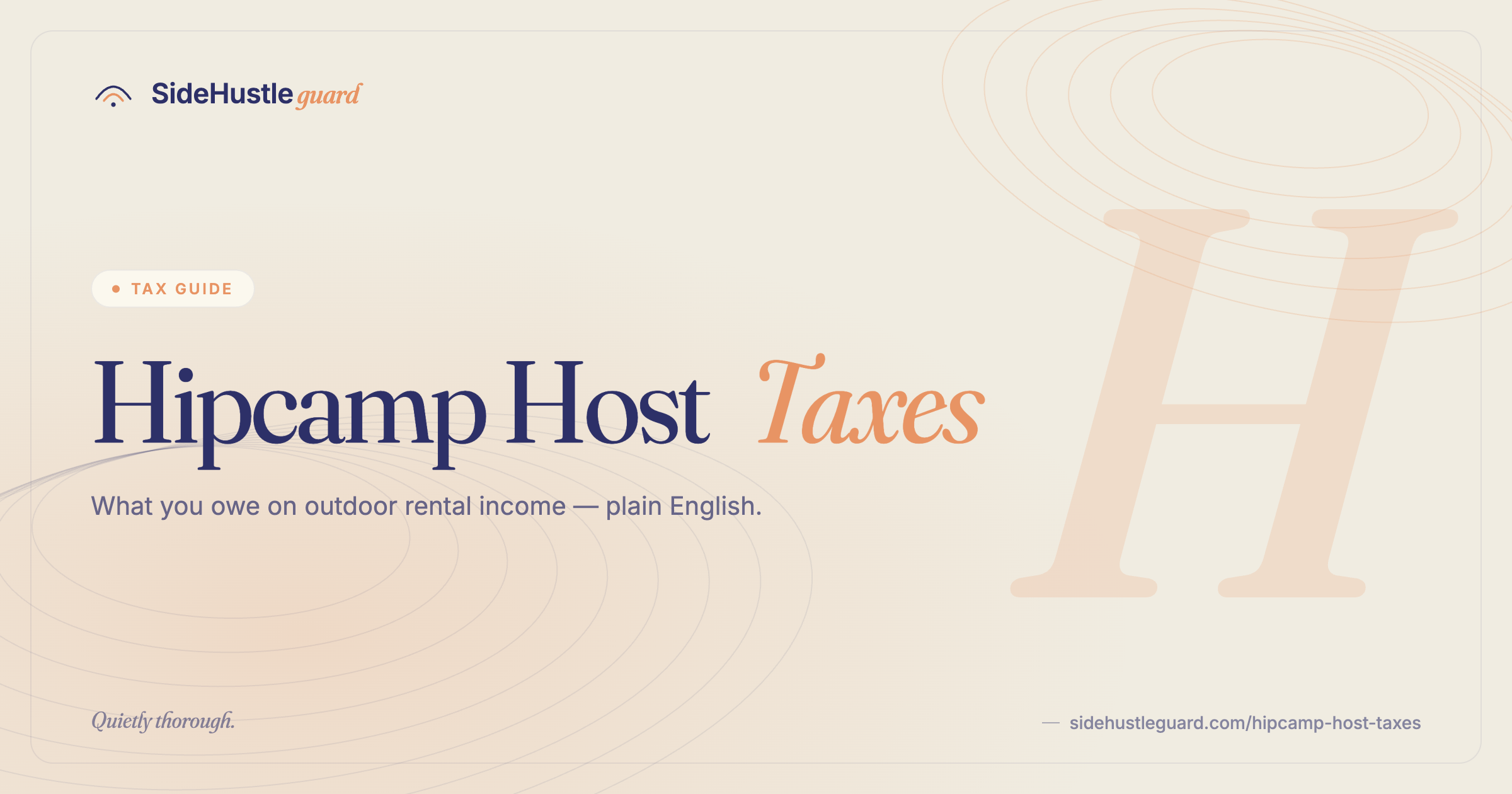 Hipcamp host tax guide — land income, land improvements, agricultural exemptions