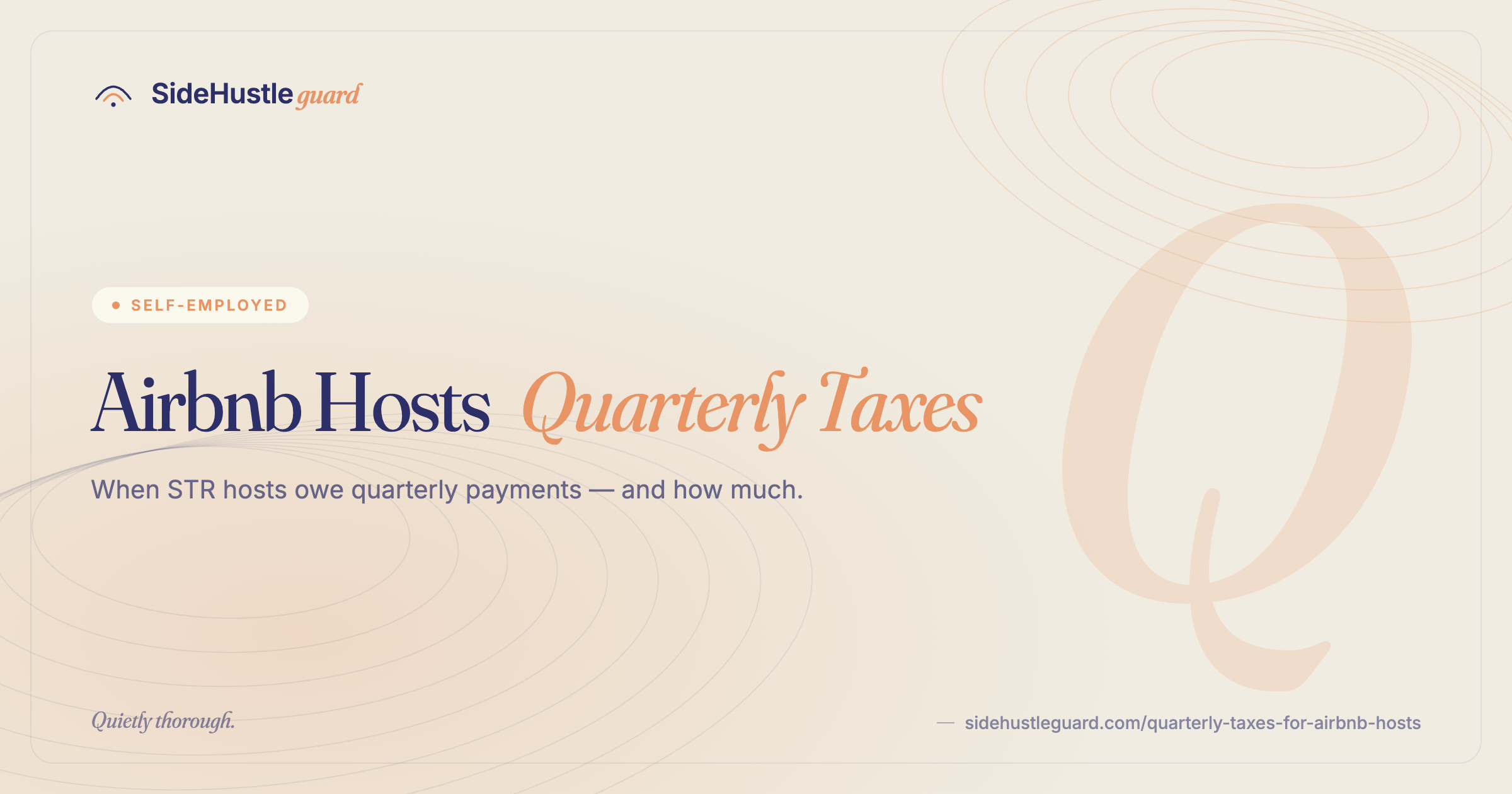 Quarterly taxes for Airbnb hosts — estimated payments, safe harbor, deadlines