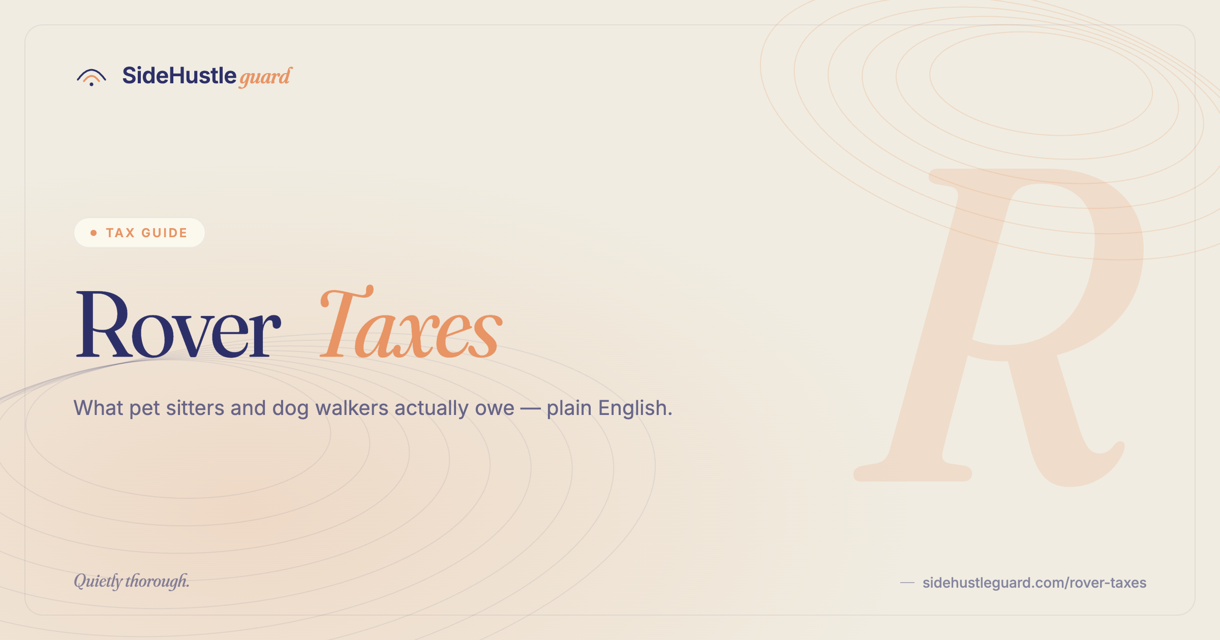 Rover pet sitter taxes — self-employment income and quarterly filing