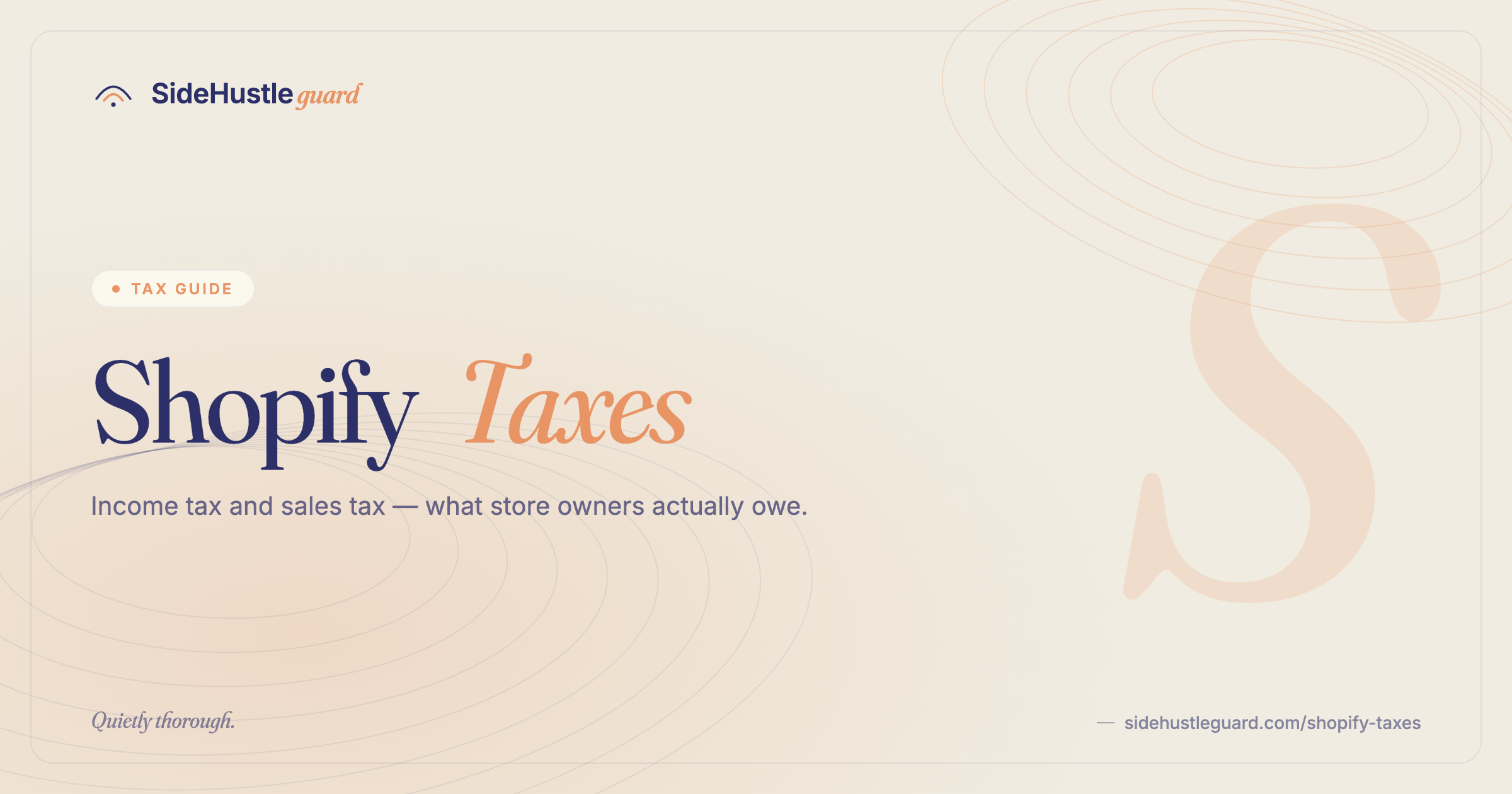 Shopify store taxes — sales tax, self-employment income, and deductions