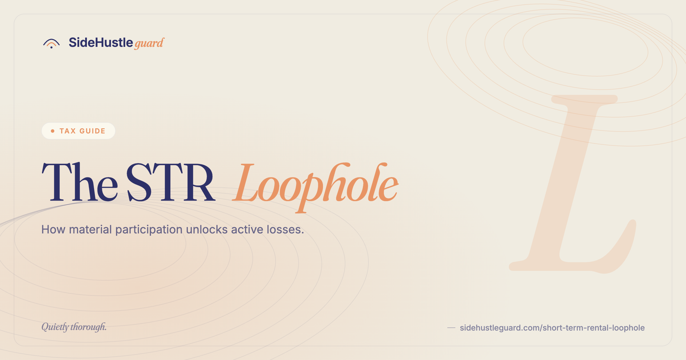 Short-term rental tax loophole — how active STR operators offset W-2 income