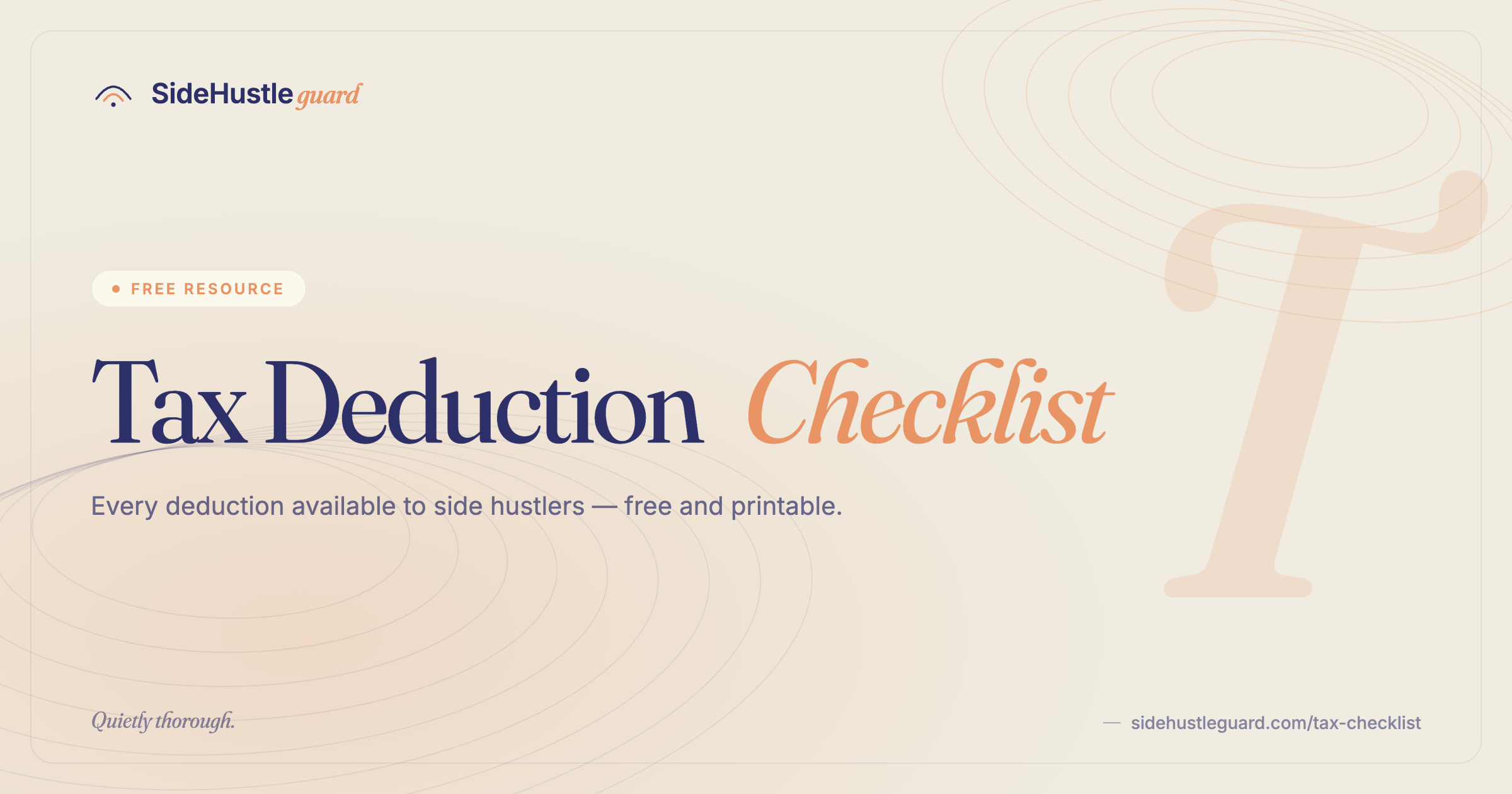 Side hustle tax checklist — deductions and deadlines by hustle type