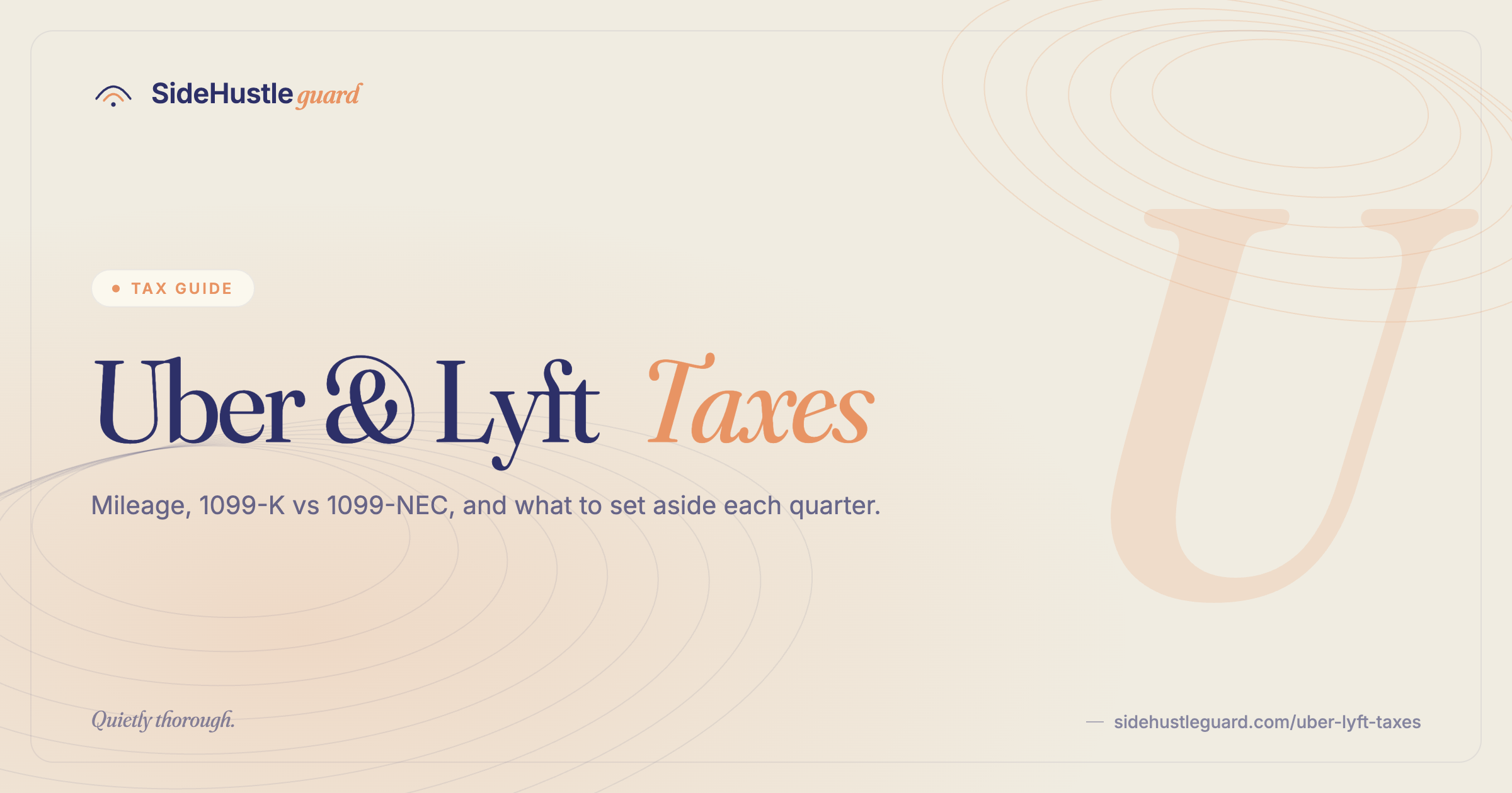 Uber and Lyft driver taxes — mileage, expenses, and self-employment tax